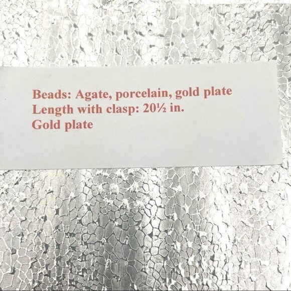 Agate and porcelain gold plated necklace and earrings set - Picture 10 of 14